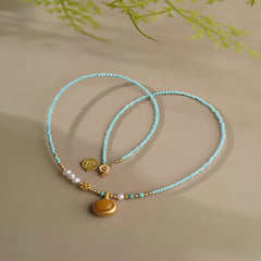 Amber & Turquoise Windfall Luck Necklace