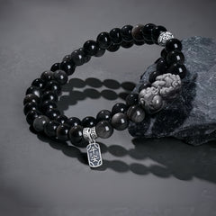 Career & Wealth Dual-Energy Obsidian Bracelet