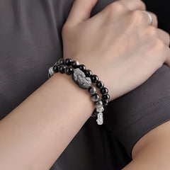 Career & Wealth Dual-Energy Obsidian Bracelet