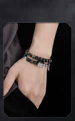 Career & Wealth Dual-Energy Obsidian Bracelet