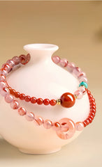 Love-Attraction Bracelet with Nanhong Agate & Rhodochrosite