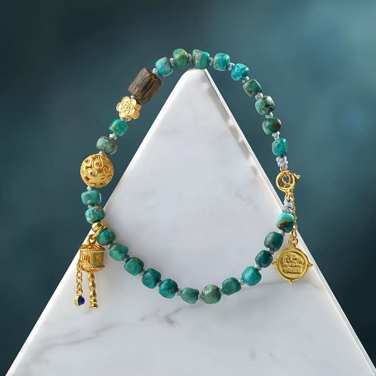 Turquoise & Agarwood Spiritual Manifestation Bracelet