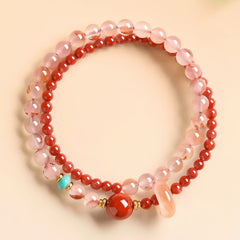 Love-Attraction Bracelet with Nanhong Agate & Rhodochrosite