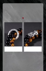 Tiger's Eye and Obsidian Wealth Energy Bracelet